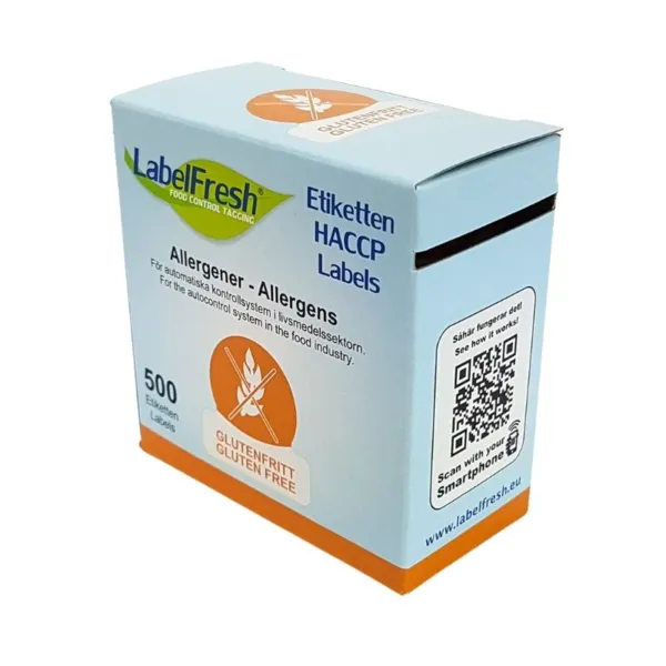Etiquette de Traçabilité LabelFresh Allergènes Icônes - Sans Gluten - 70 x 45 mm - Lot de 500