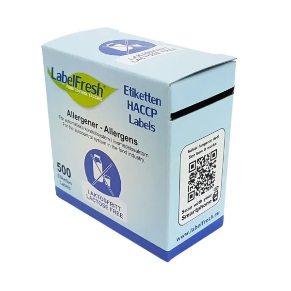 Etiquette de Traçabilité LabelFresh Allergènes Icônes - Sans Lactose - 70 x 45 mm - Lot de 500