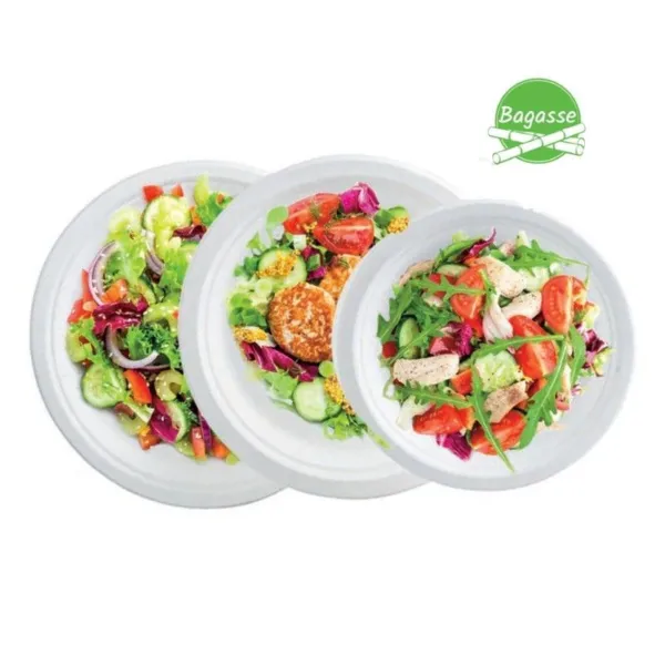 Assiette Ronde en Bagasse - 180 mm - Lot de 50
