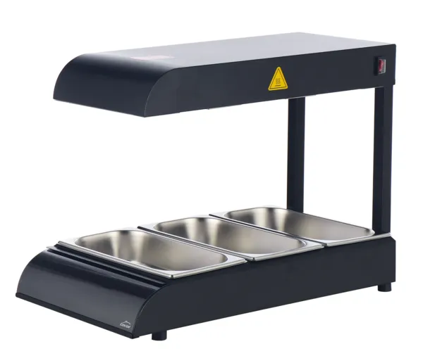 Chauffe-Plat Buffet Infrarouge 530 W, 3 Bacs GN 1/3 Inclus, 2 Lampes, Pont Chauffant Traiteur