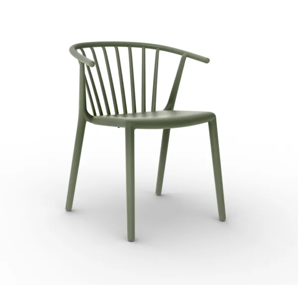Chaise Woody - Gris-Vert - Lot de 4