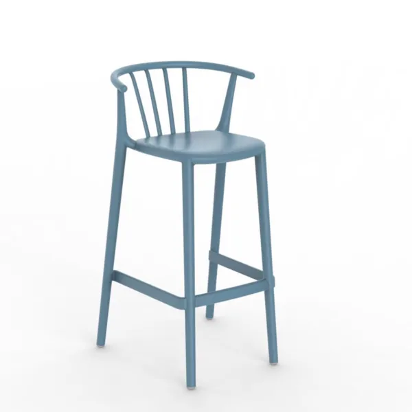 Tabouret Haut Woody - Bleu Retro - Lot de 4