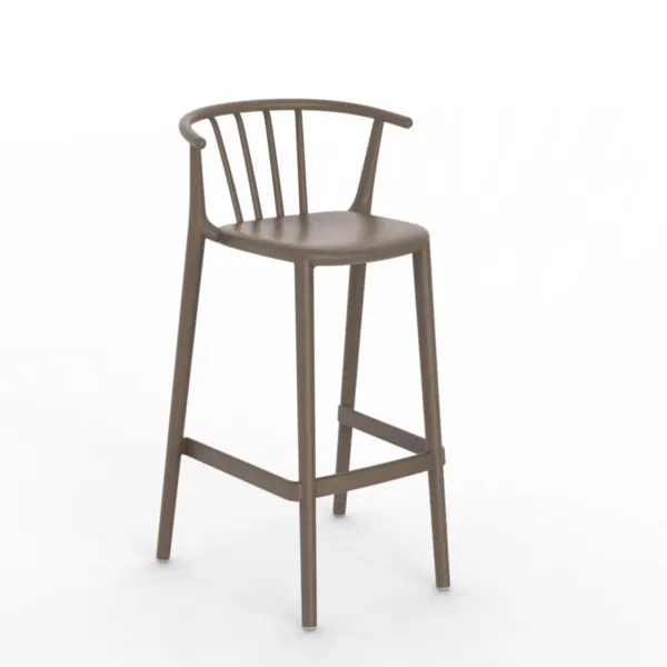 Tabouret Haut Woody - Chocolat - Lot de 4