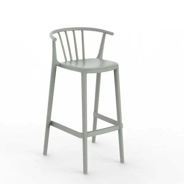 Tabouret Haut Woody - Gris-Vert - Lot de 4