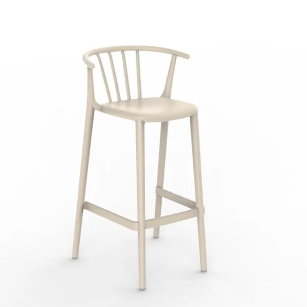 Tabouret Haut Woody - Ivoire - Lot de 4