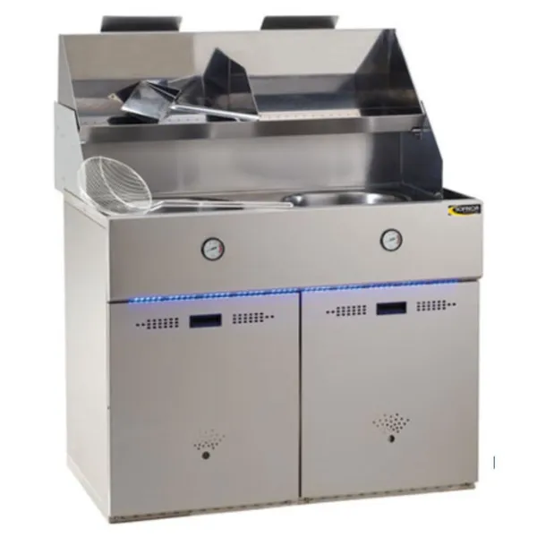 Friteuse à Gaz Naturel - 2 Cuves - 15 à 18 L
