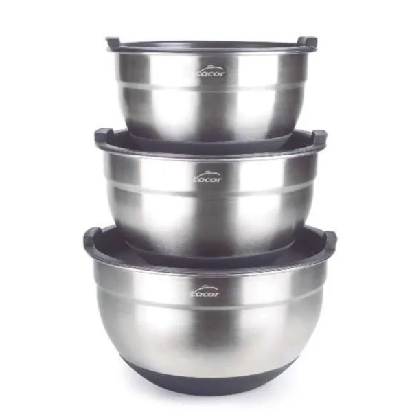 Ensemble de 3 Bols en Inox - 1,5 à 3 L