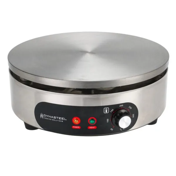 Crêpière Électrique Professionnelle Ø 400 mm 3000 W, Plaque Fonte, Thermostat 50-300 °C, Châssis Inox