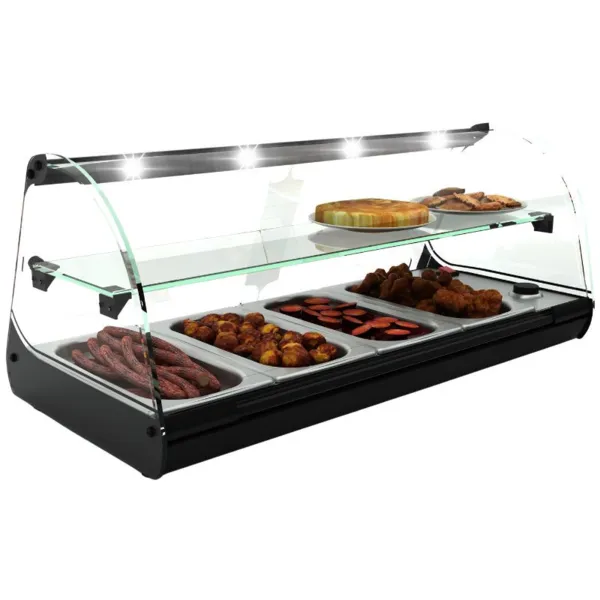 Vitrine Chaude à Poser - DEUX NIVEAUX Bain Marie - GN 1/3