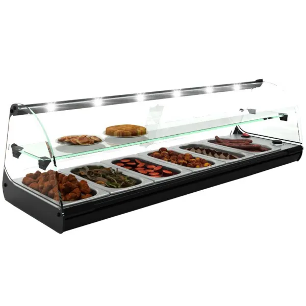 Vitrine Chaude à Poser - DEUX NIVEAUX Bain Marie - GN 1/3
