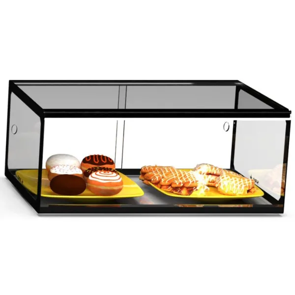 Vitrine Neutre - NEUTRE Présentoirs en Verre Droits 1 Étage avec LED - L 555 mm