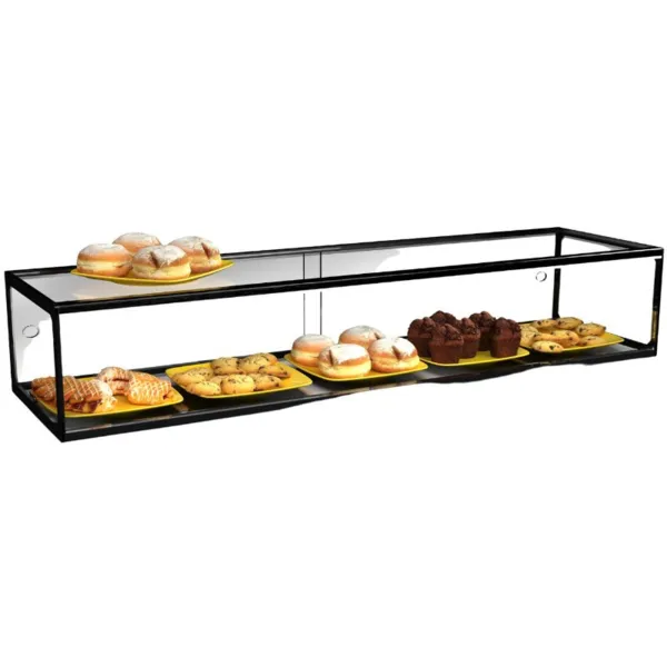 Vitrine Neutre - NEUTRE Présentoirs en Verre Droits 1 Étage - avec LED - L 1200 mm