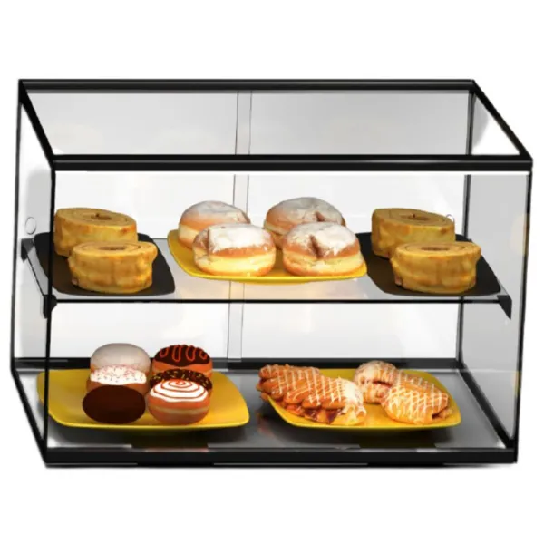 Vitrine Neutre - NEUTRE Présentoirs en Verre Droits 2 Étage - avec LED - L 555 mm