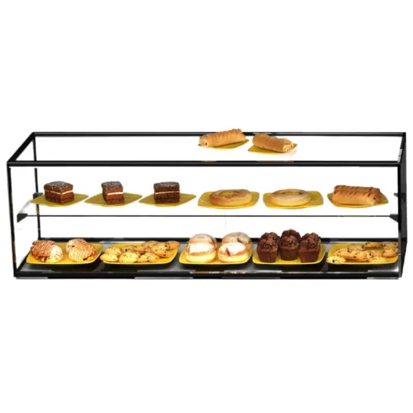 Vitrine Neutre - NEUTRE Présentoirs en Verre Droits 2 Étage - avec LED - L 1200 mm
