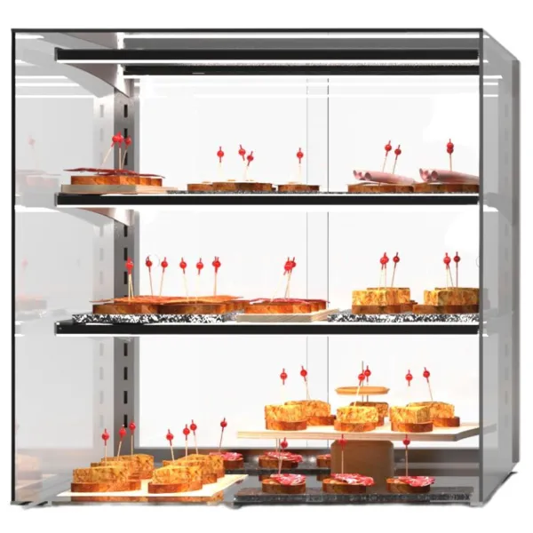 Vitrine Neutre - VISION Présentoirs avec Double LED et Étagères - L 600 mm
