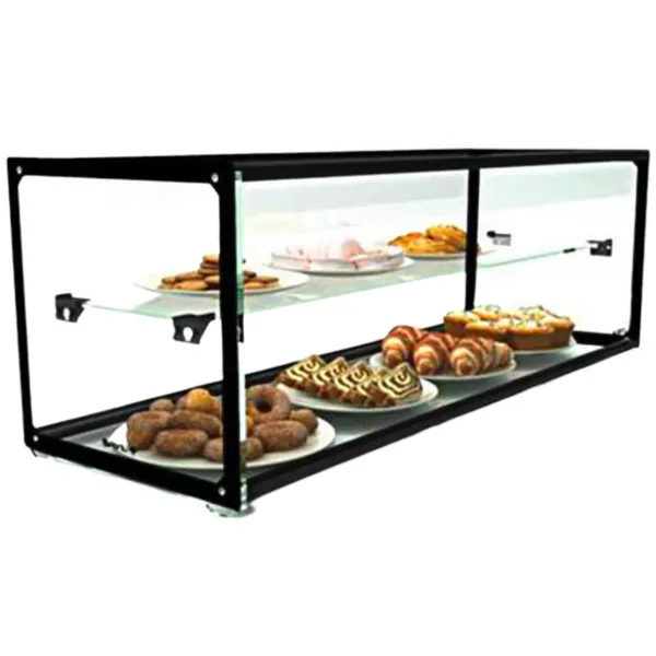 Vitrine Neutre - NEUTRE Présentoirs en Verre Droits 2 Étage - avec LED - H 315 mm