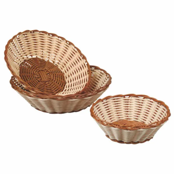 Corbeille Ronde en Polypropylène Marron Bicolore - 18,5 cm