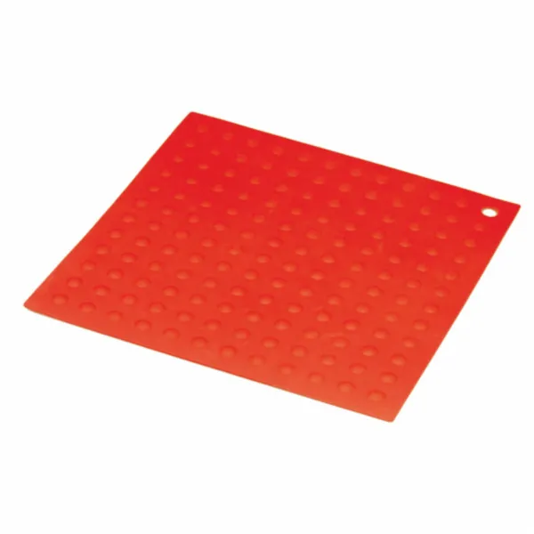 TORCHON EN SILICONE ROUGE 17,6X17,6