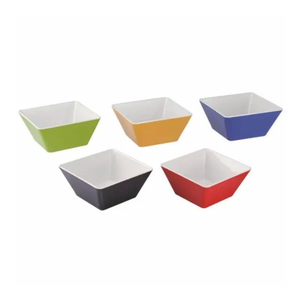 Bol Carré Mélamine 9 x 9 cm - Extérieur Rouge