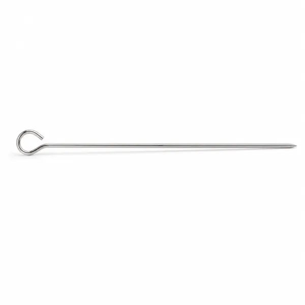 Brochettes à Barbecue Inox 18/0 210 mm Lot de 24, Pointe Affûtée, Œillet de Préhension, Grill & BBQ