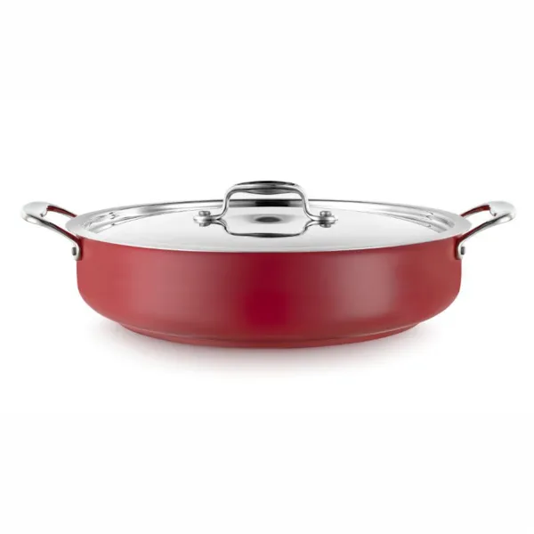 POÊLE À PAELLA AVEC COUVERCLE COOL LINE 280 MM ROUGE