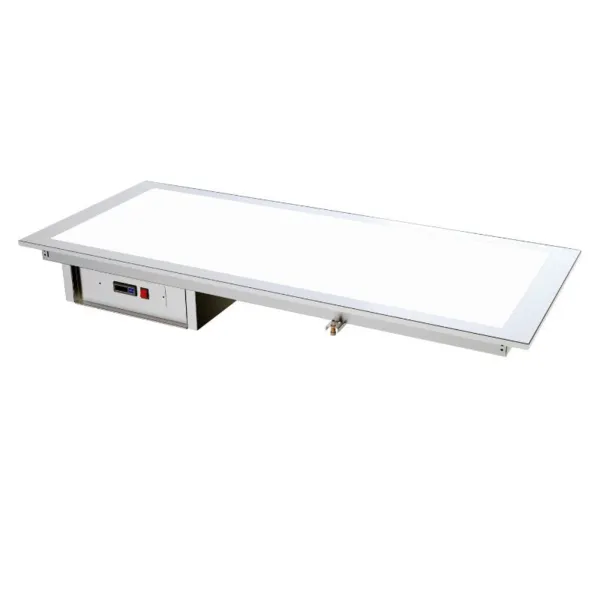Plaque Chauffante Drop-In en Verre Trempé Blanc - 6 GN 1/1 - L 2090 x P 610 mm
