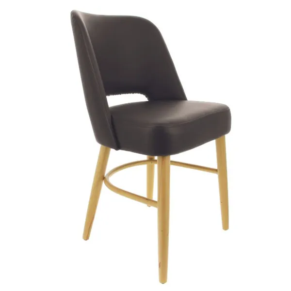 Chaise Colisee Confort Pieds Natu - Chocolat Châlons - H 83 cm
