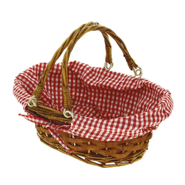 Panier Ovale Eclisse Bois Doublé Rouge 280 x 200