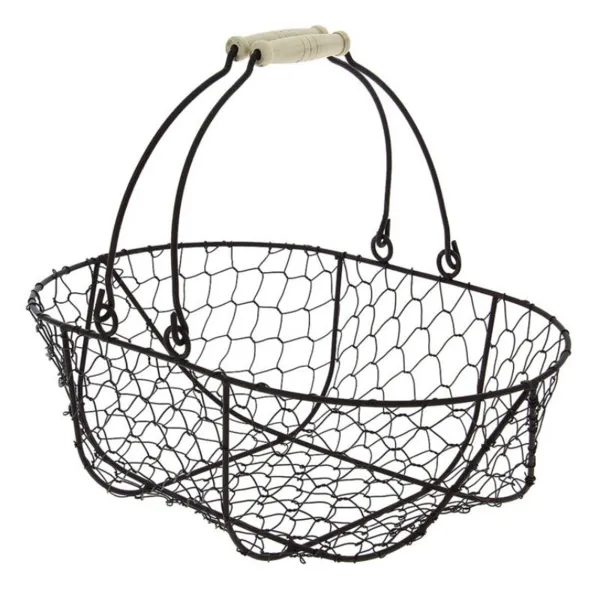 Panier Ovale Métal Noir 370 x 250 mm