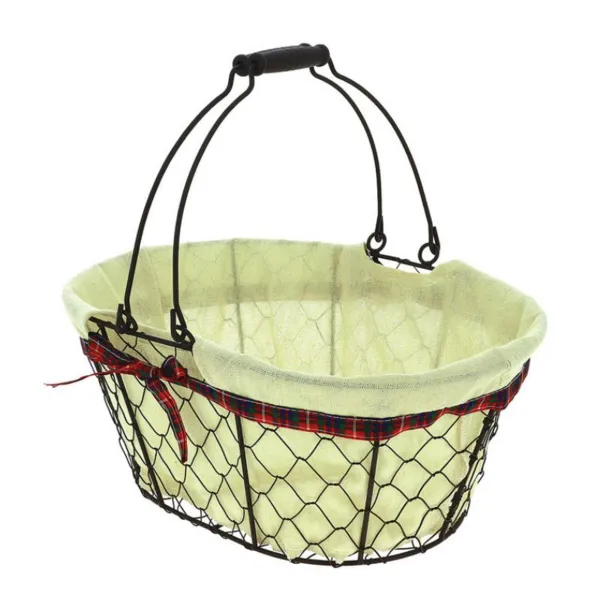 Panier Ovale Métal et Tissu 360 x 250 mm