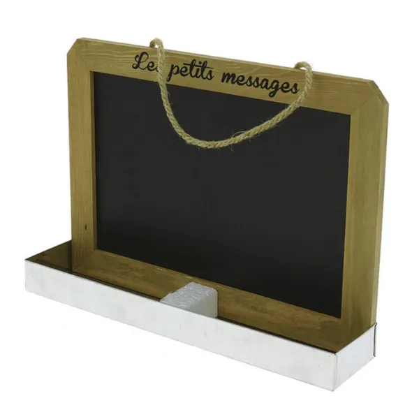 Ardoise Memo avec Support Métal et accrôche Murale - 350 x 75 mm