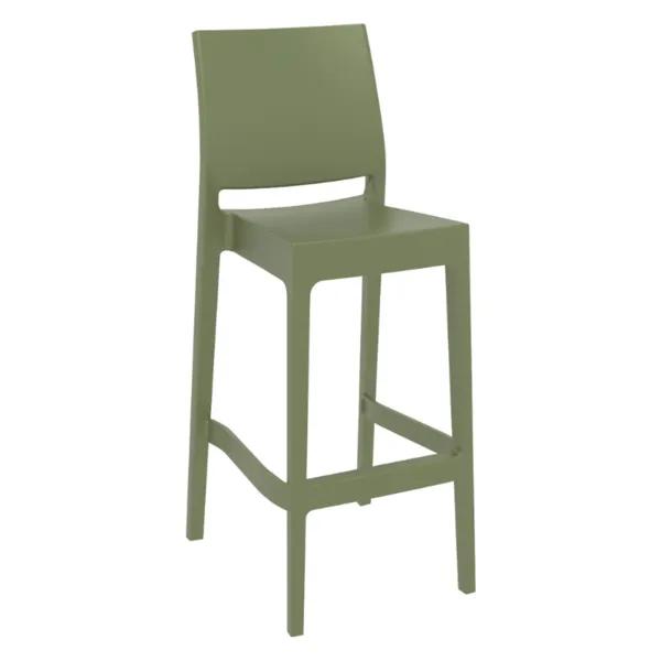 Chaise Haute Inca Empilable Vert Olive - H 1080 mm