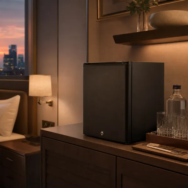 Mini Bar 36 L 50 W Froid par Absorption Silencieux, Porte Pleine Noire, Serrure, LED