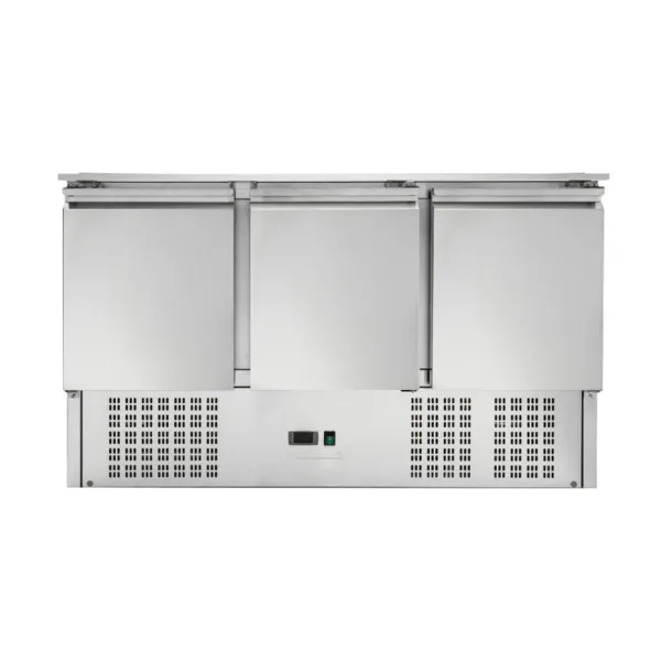 Saladette Compacte 3 Portes - Avec Couvercle Coulissant - 4 Bacs GN 1/1 - Reconditionné