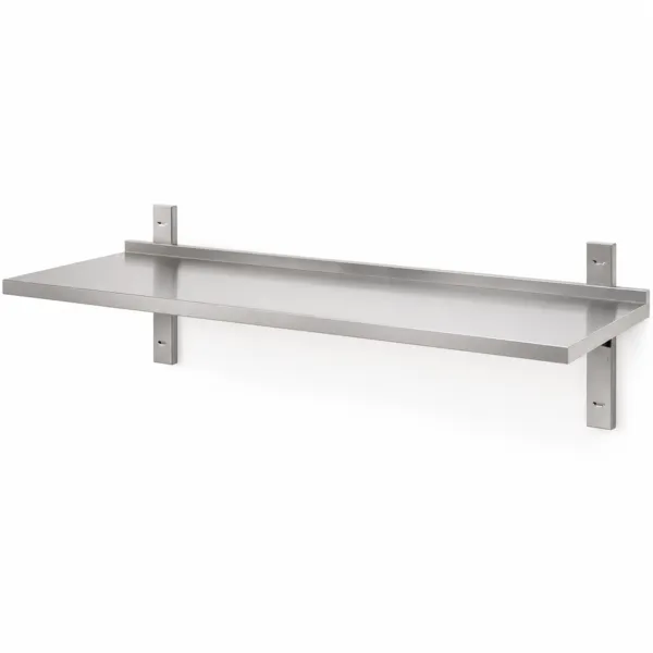 Étagère Murale Inox 1400 x 355 mm avec Dosseret, Acier, Rangement Cuisine Professionnelle CHR