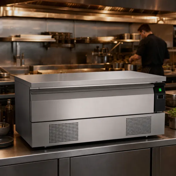 Soubassement Réfrigéré Dual Temp -22/+8°C 1 Tiroir 3x GN1/1, Inox AISI 304, Froid Ventilé, 1230 mm