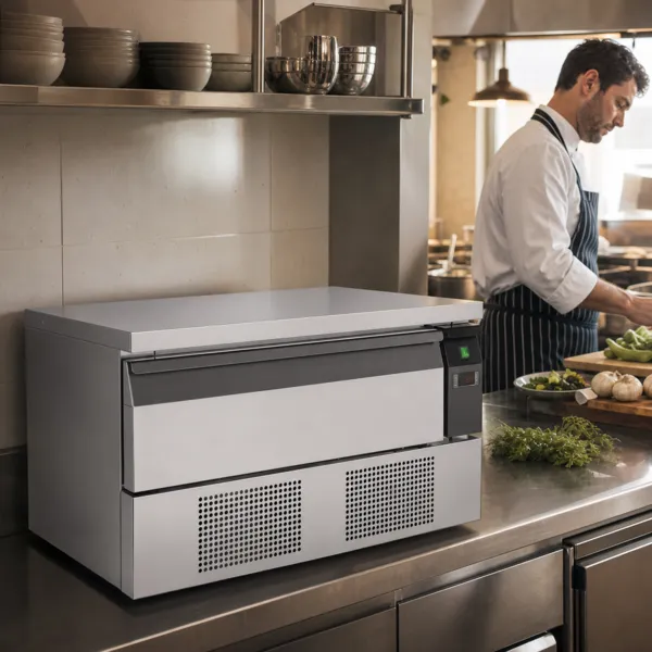 Soubassement Réfrigéré Dual -22/+8°C 78 L 1 Tiroir GN1/1, Froid Ventilé, Inox AISI 304, sur Roulettes