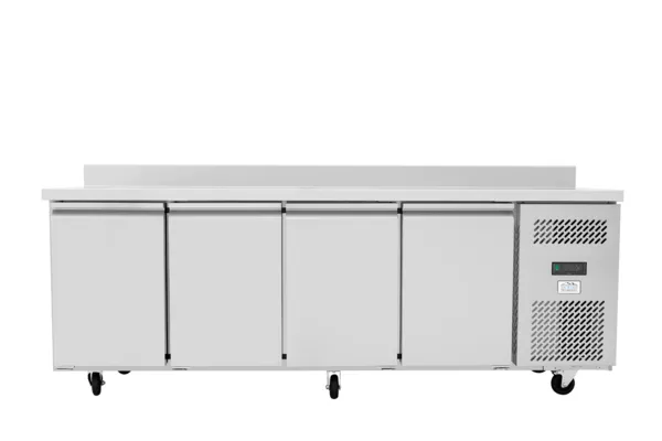 Table Réfrigérée Positive 4 Portes GN1/1 601 L -3/+8°C, Inox AISI 430, Froid Ventilé, Dosseret